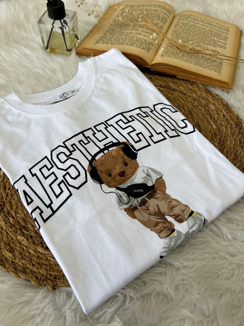 8-14 Yaş Teddy T-shirt Beyaz