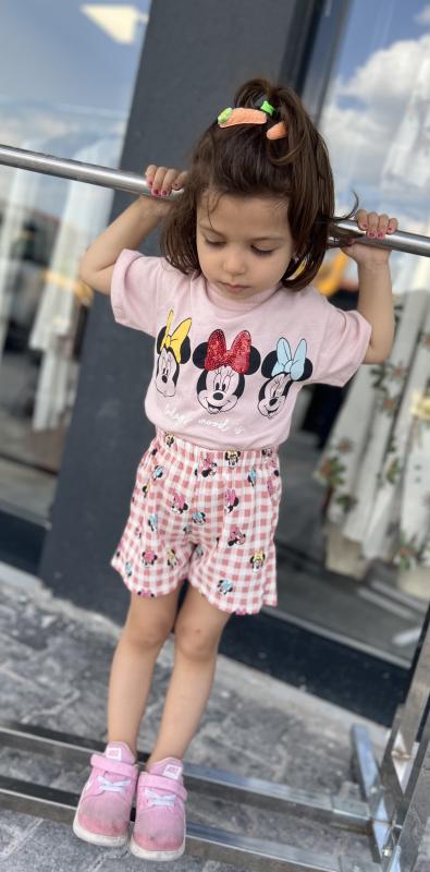 Pembe Minnie Şortlu Takım