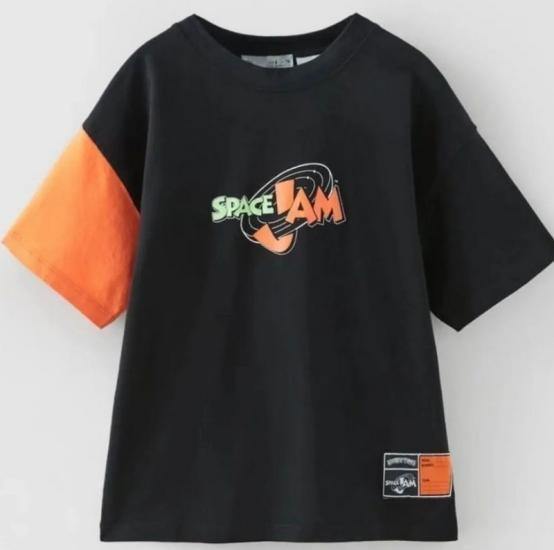 5-14 Yaş Aralığı SpaceJam Turuncu Kol Detay Tshirt